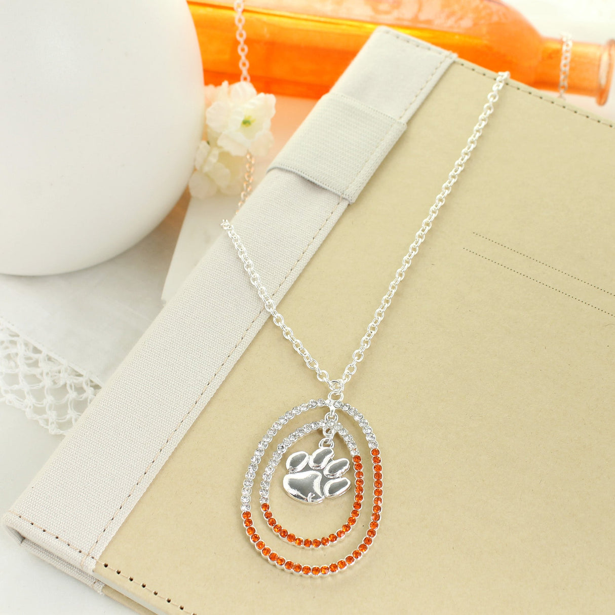 34” Clemson Crystal Loop Necklace
