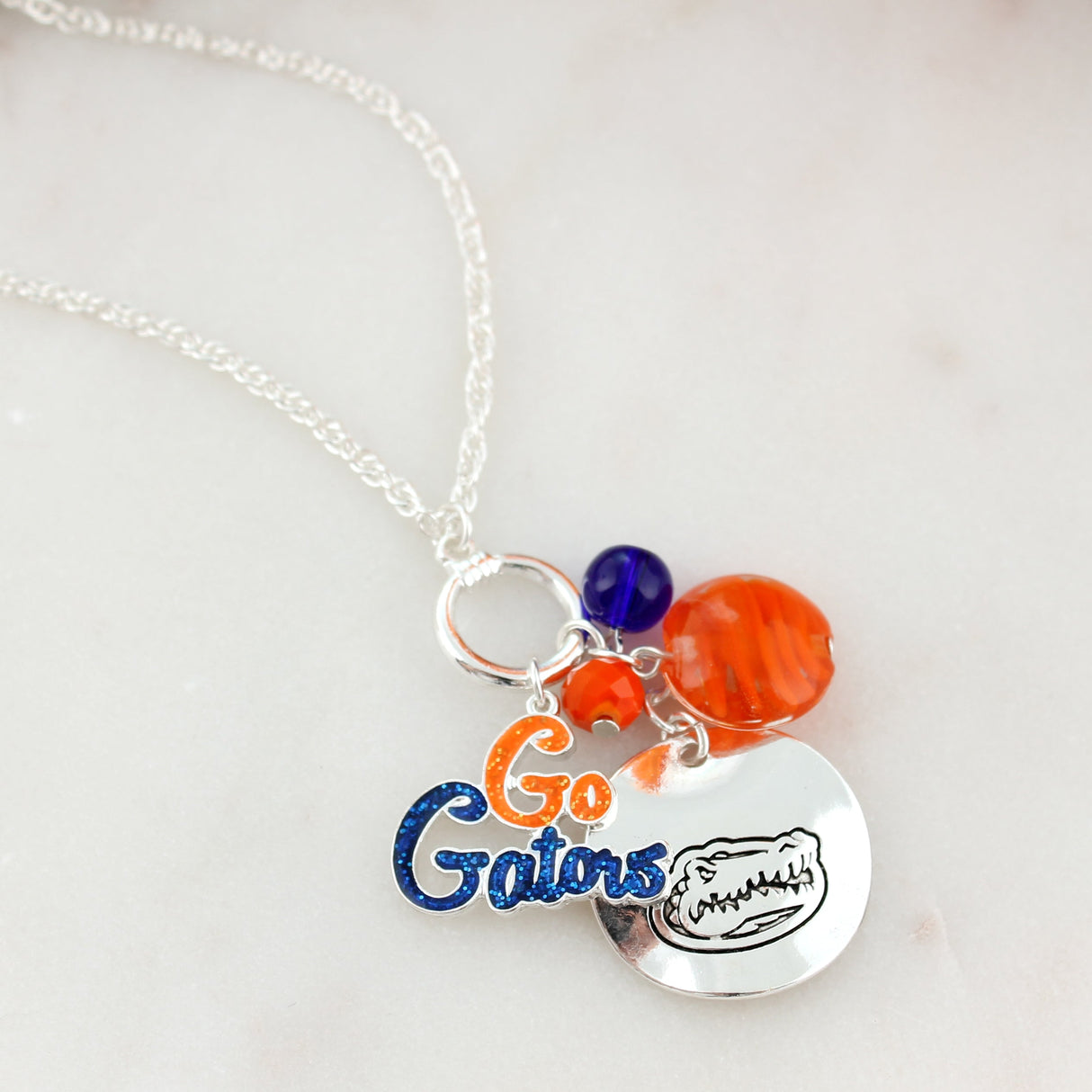 Florida Logo Disc & Slogan Cluster Convertible Necklace