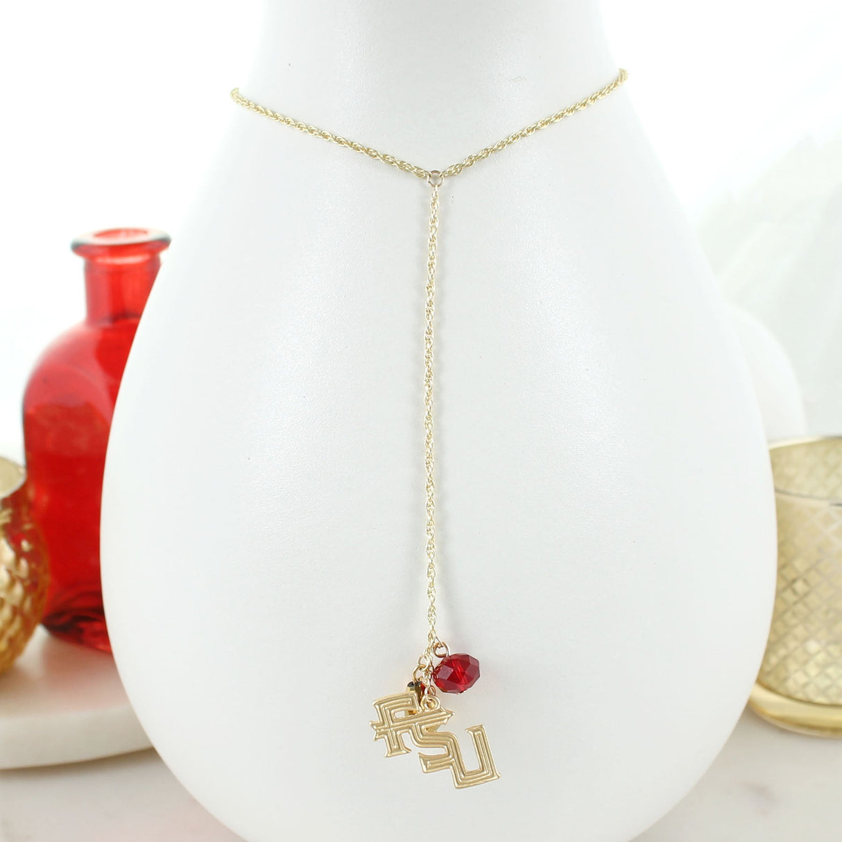 32” Florida State Matte Gold Logo Y-Necklace