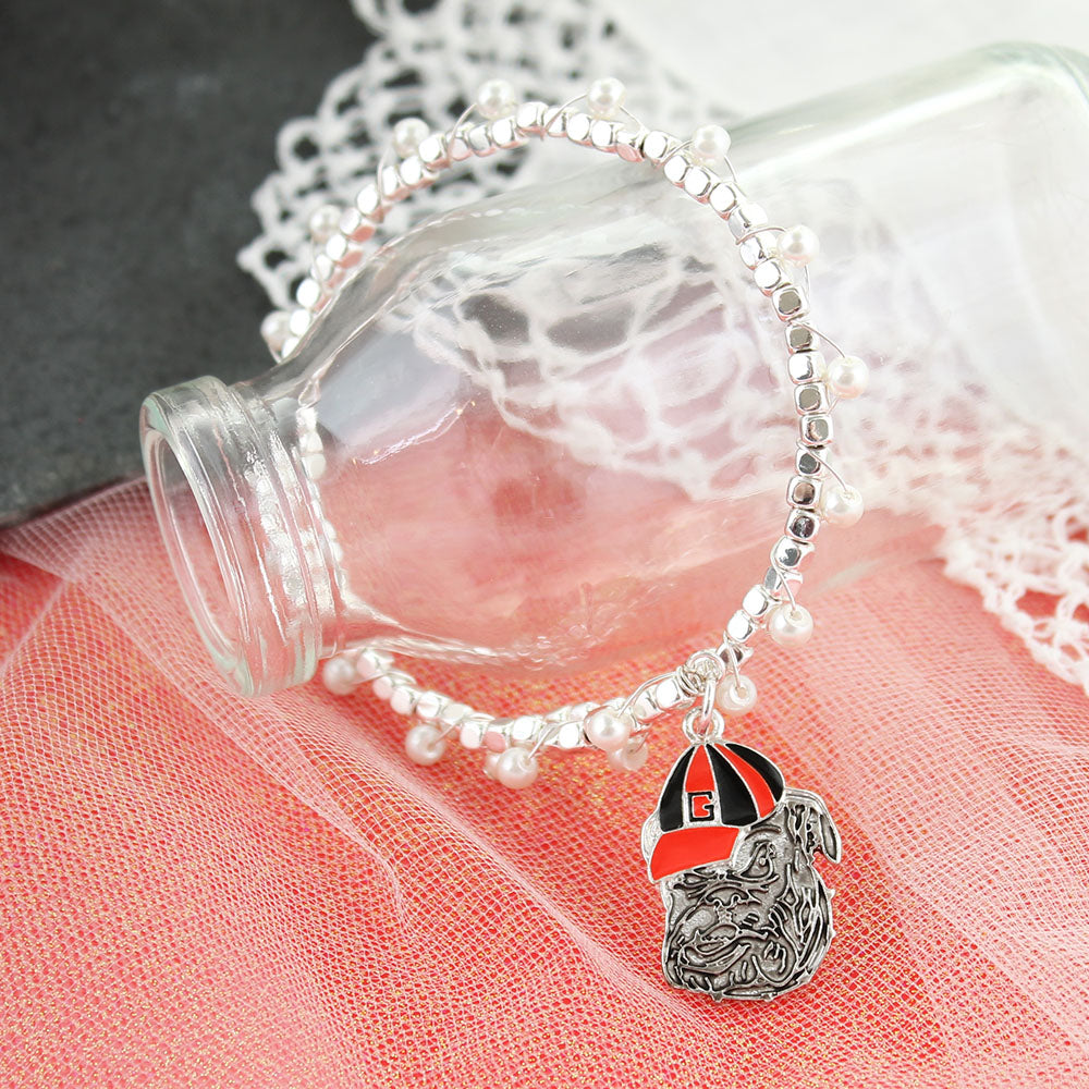 Georgia Enamel Logo & Pearl Bracelet