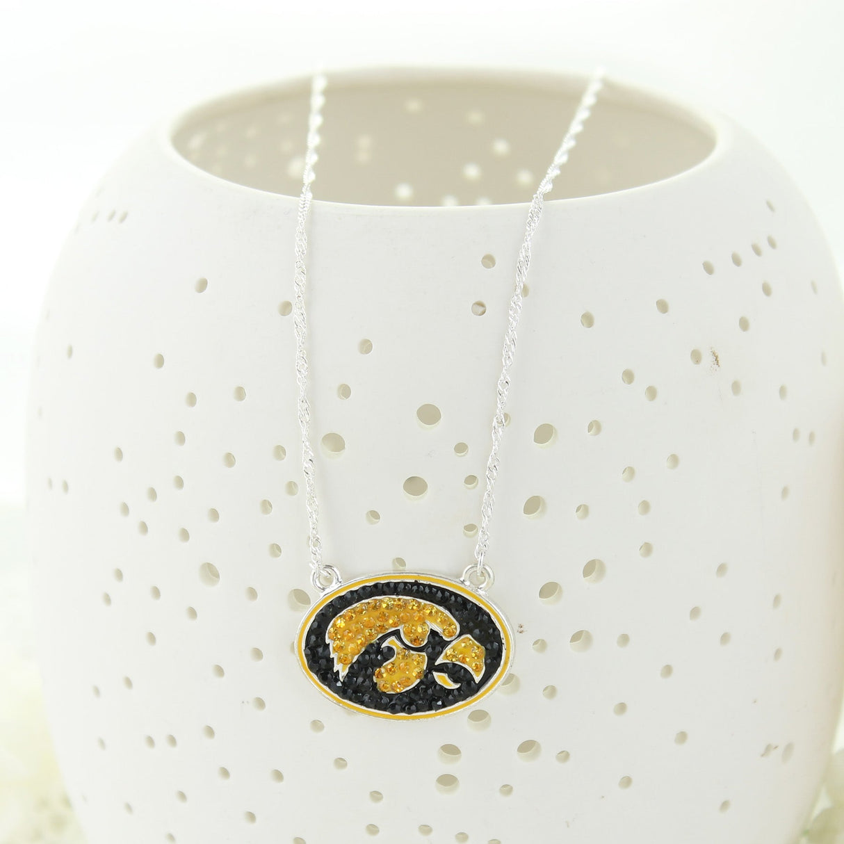Iowa Crystal Logo Necklace