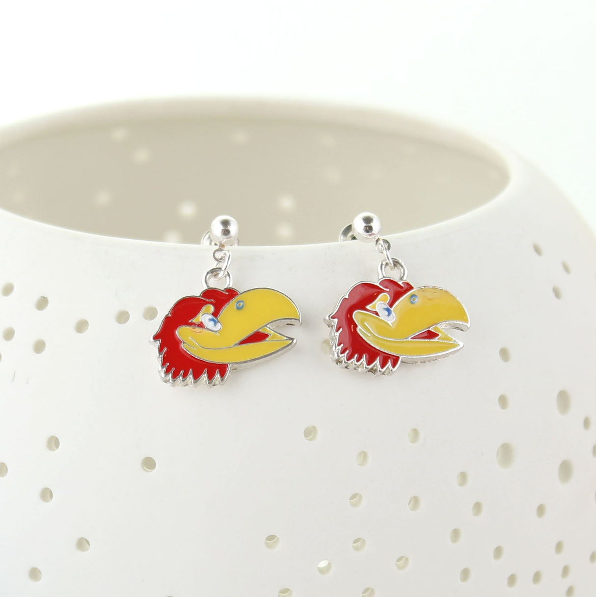 Kansas Enamel Logo Earrings