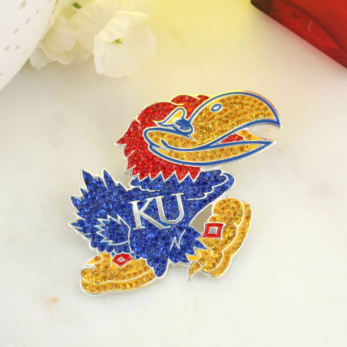 Kansas Crystal Logo Pin