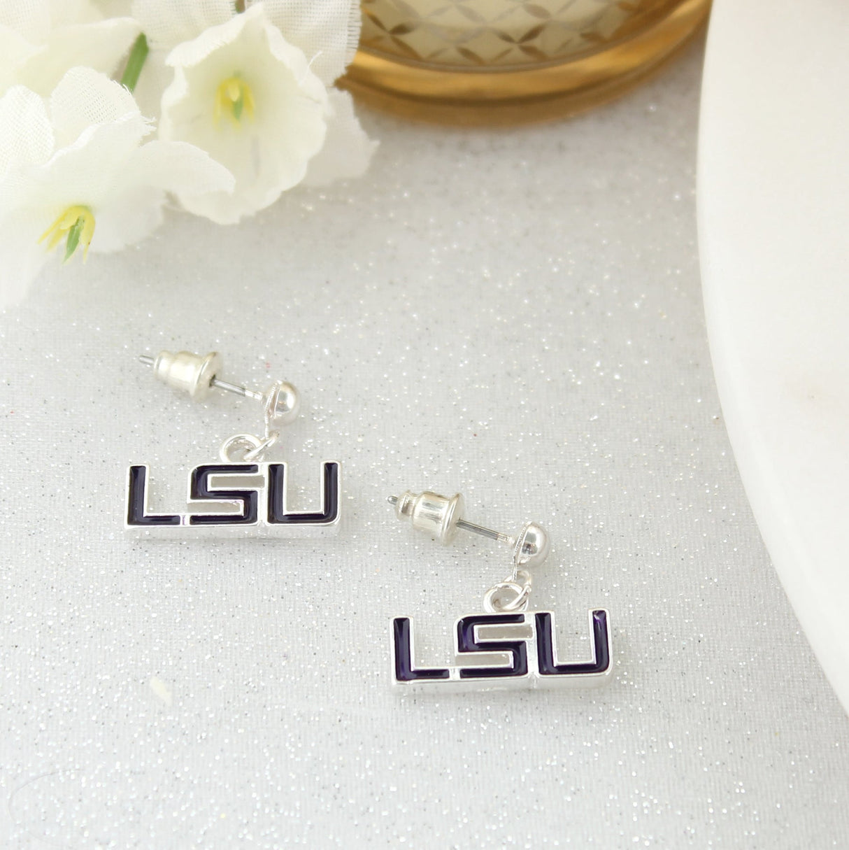 LSU Enamel Logo Earrings