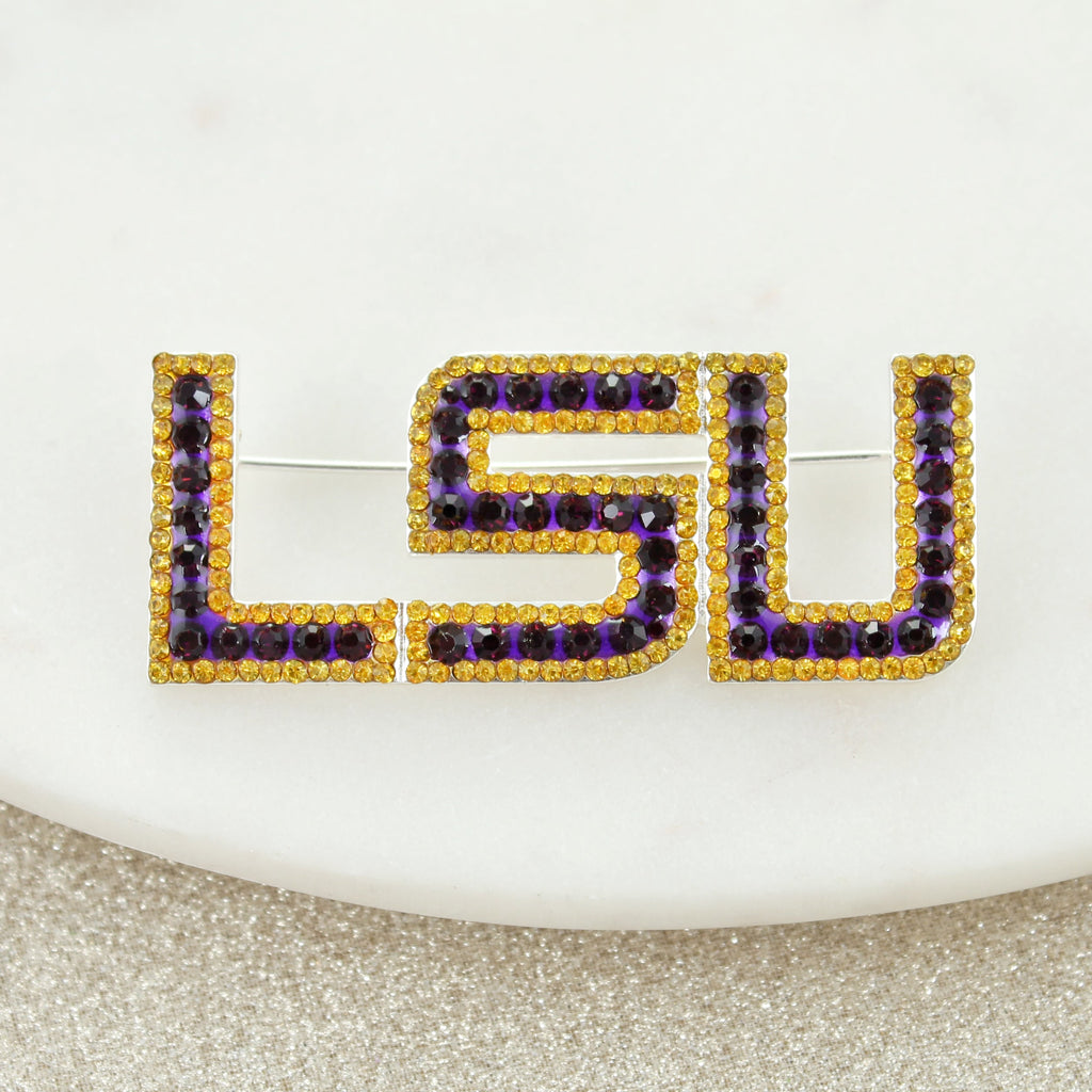 LSU Crystal Logo Pin