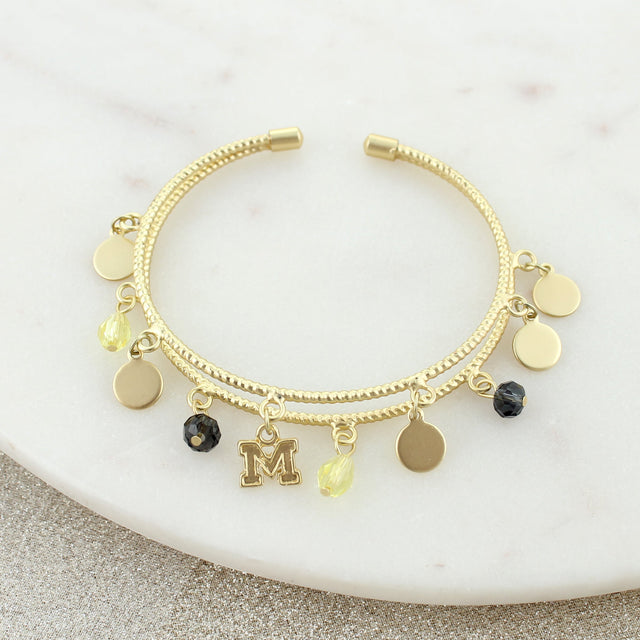 Michigan Logo Gold Cuff Bracelet