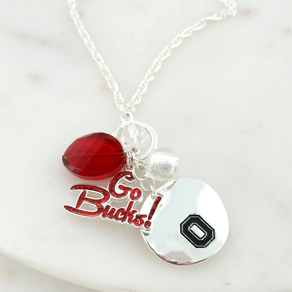 Ohio State Logo Disc & Slogan Cluster Convertible Necklace
