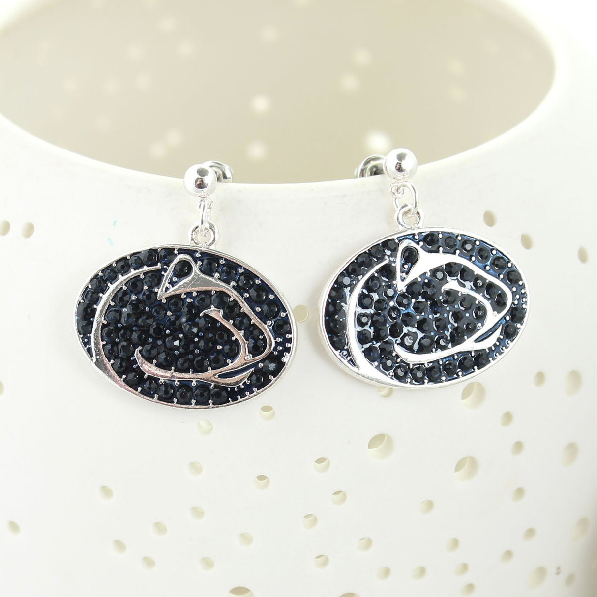 Penn State Crystal Logo Earrings