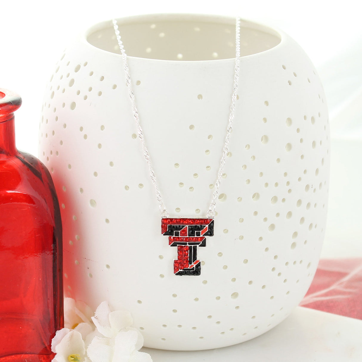 Texas Tech Crystal Logo Necklace