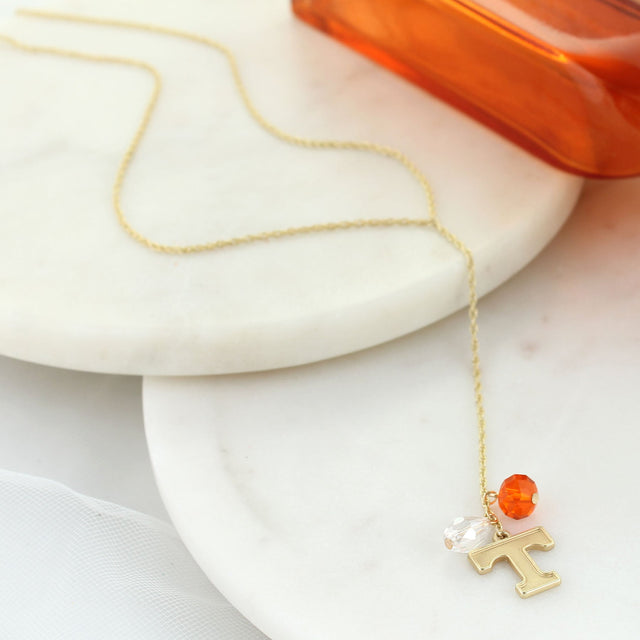32" Tennessee Matte Gold Logo Y-Necklace