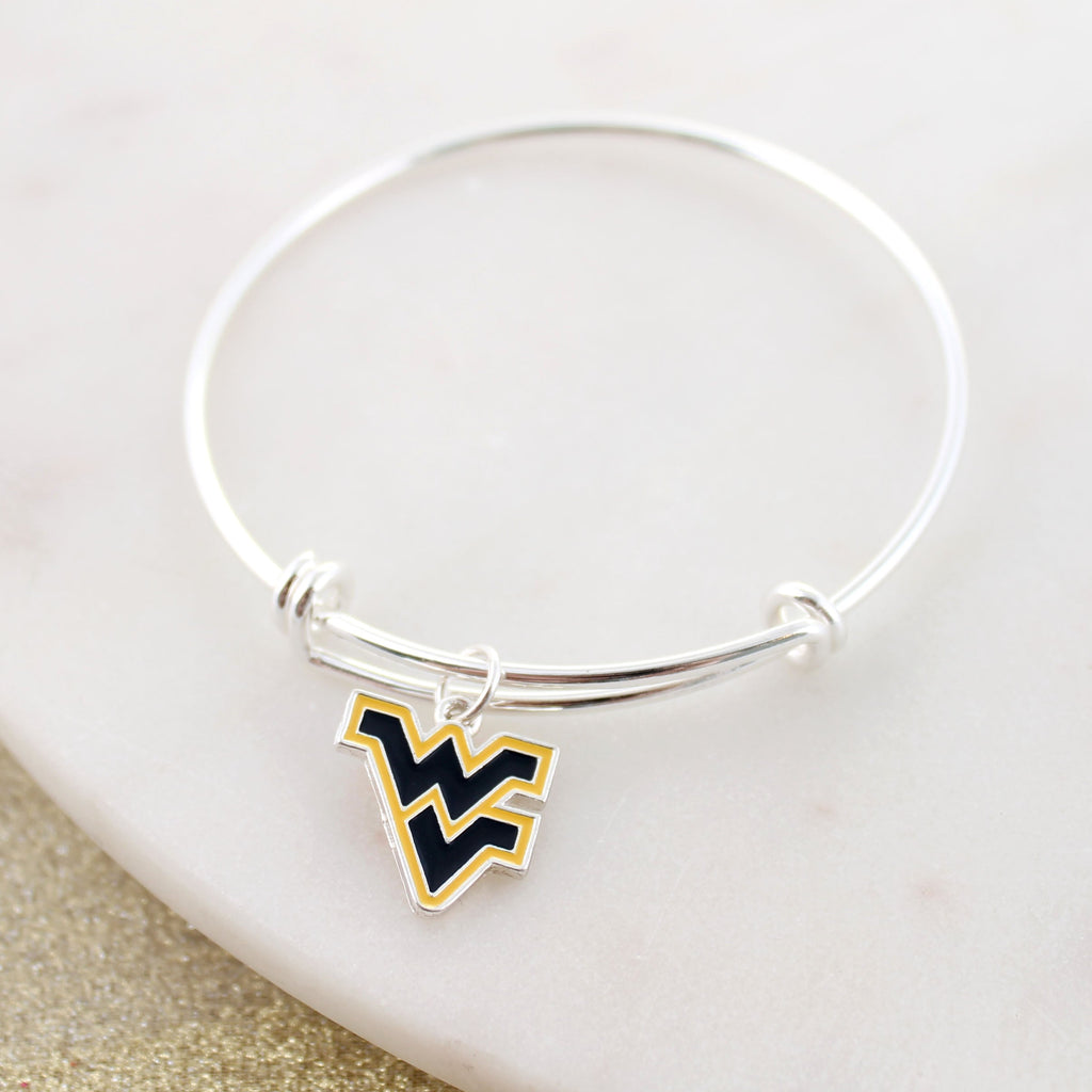 West Virginia Enamel Logo Wire Bracelet