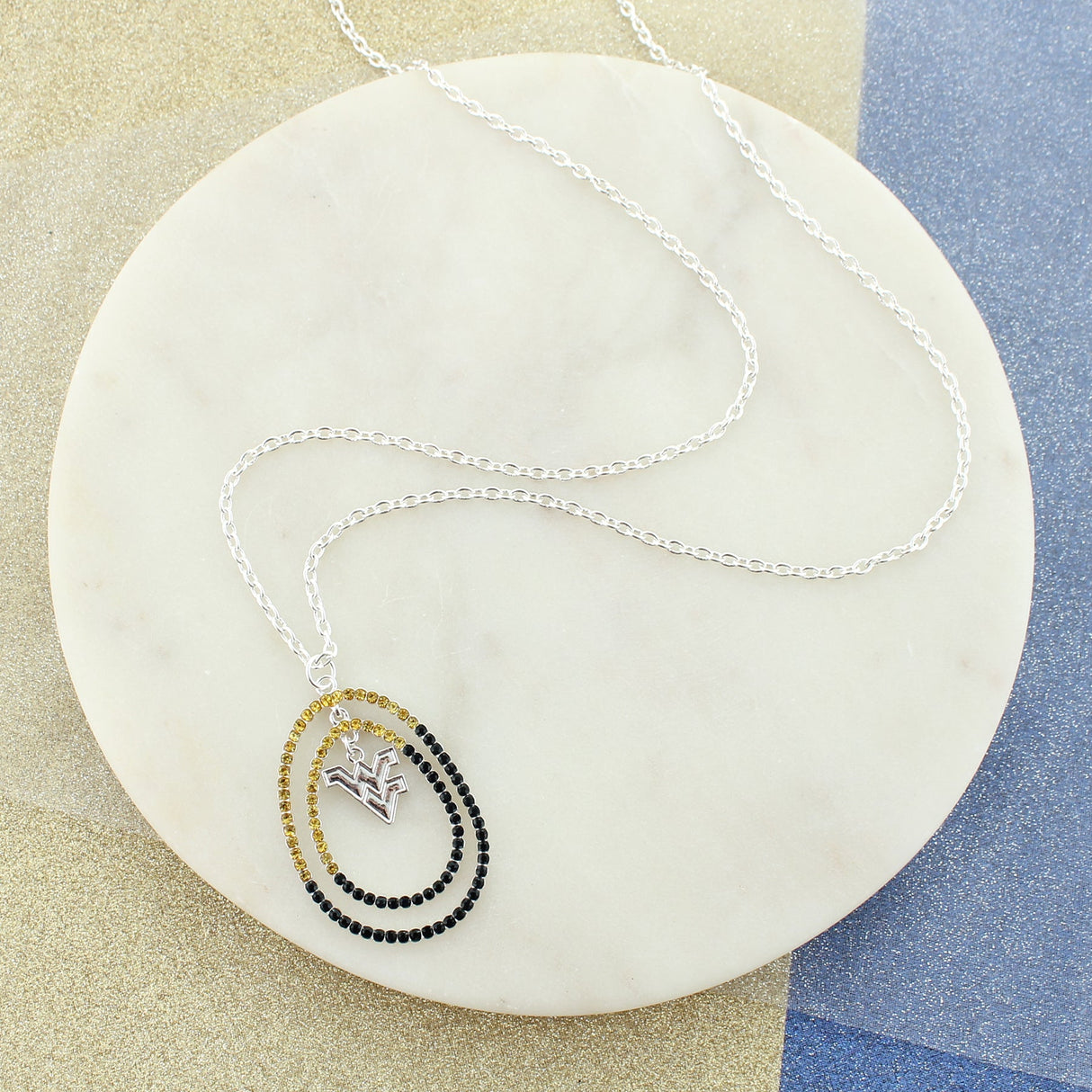 34” West Virginia Crystal Loop Necklace