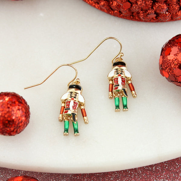 Christmas Nutcracker Toy Soldier Dangle Earrings - Sparkle By Monica