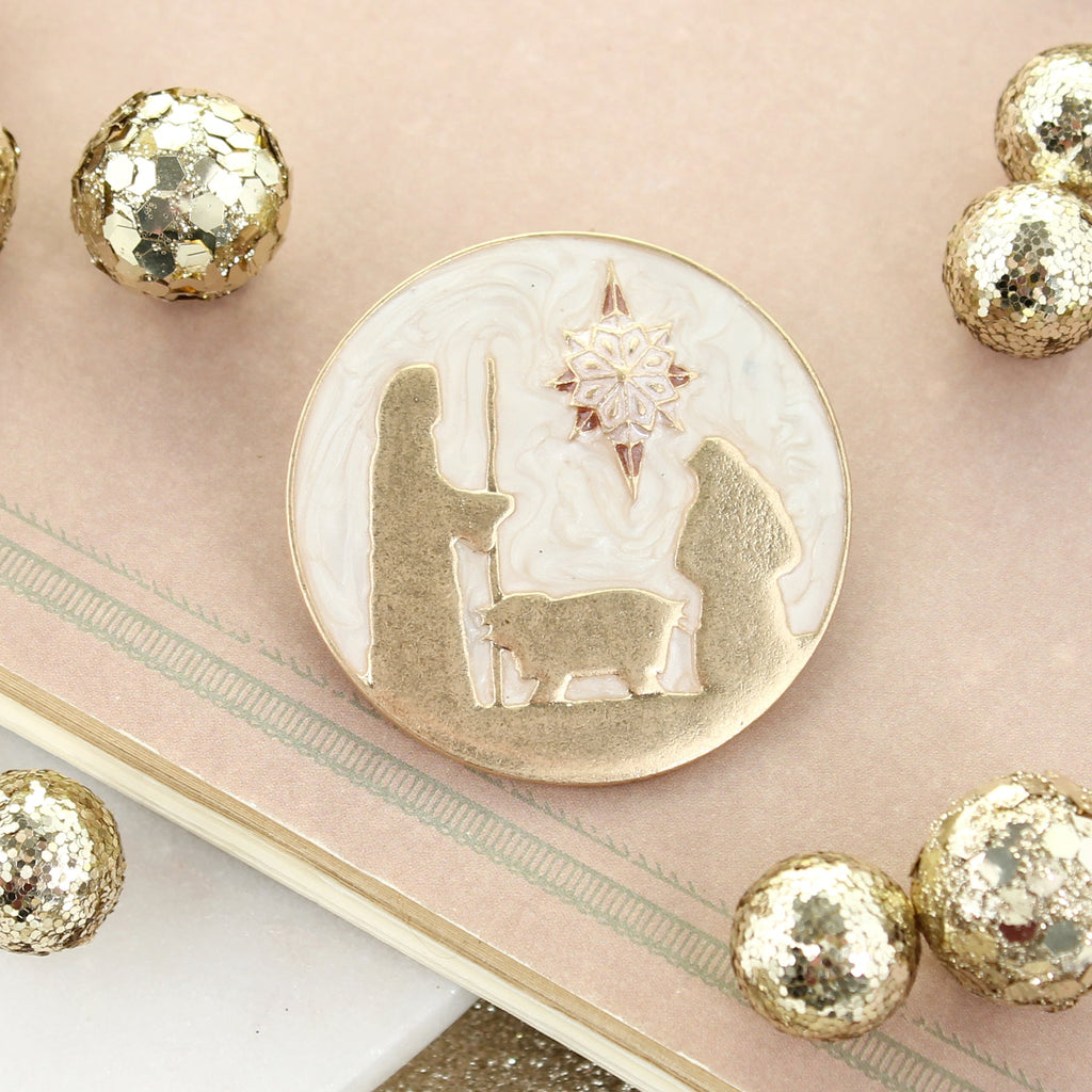 Enamel & Gold Nativity Pin/Pendant
