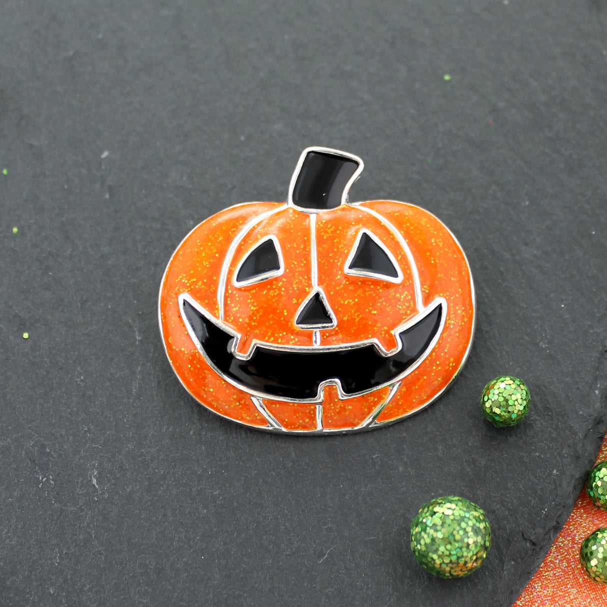 Enamel Jack-O-Lantern Halloween Pin/Pendant