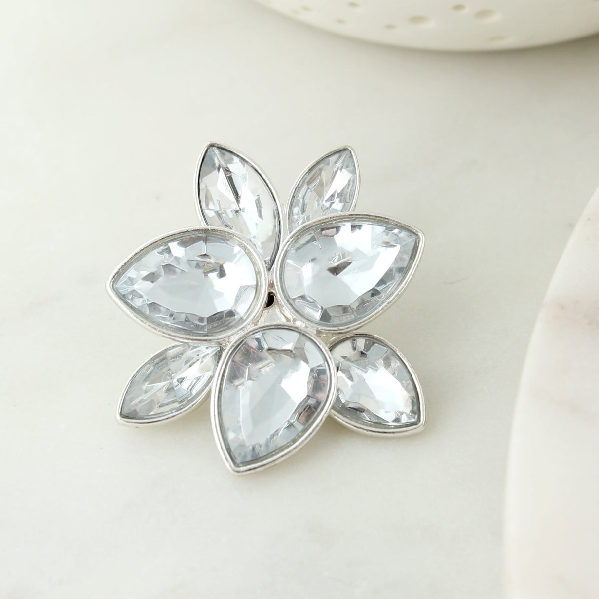 Silver & Crystal Flower Pendant