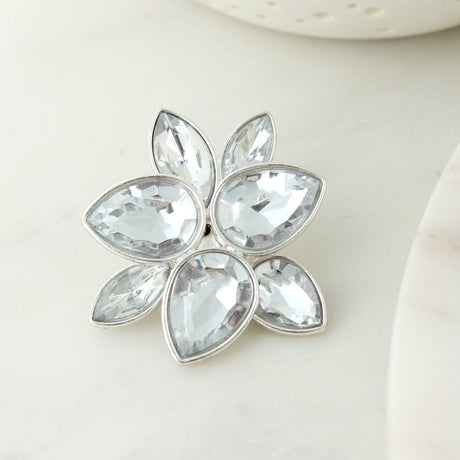Silver & Crystal Flower Pendant