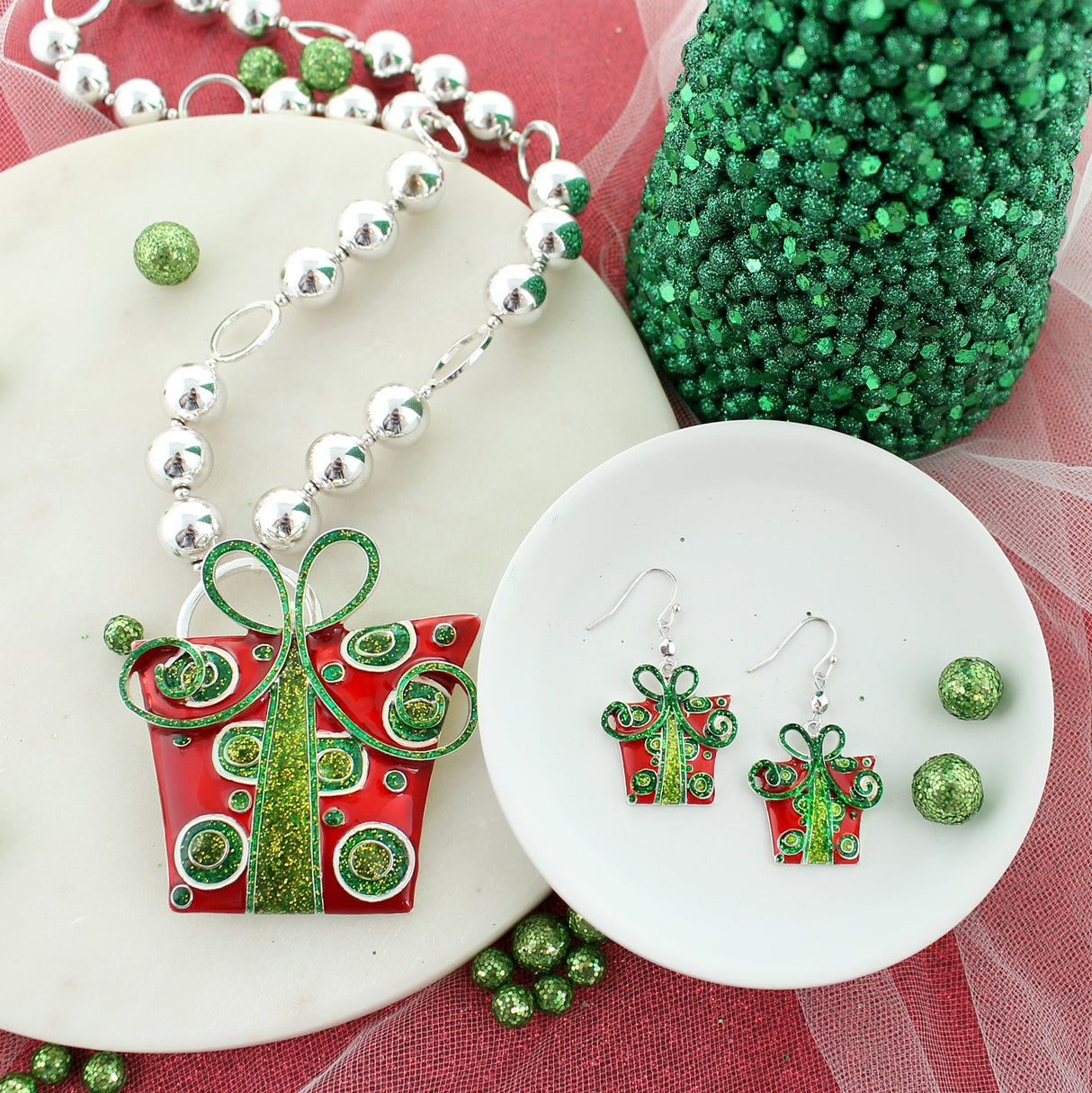 Whimsical Christmas Package Earrings