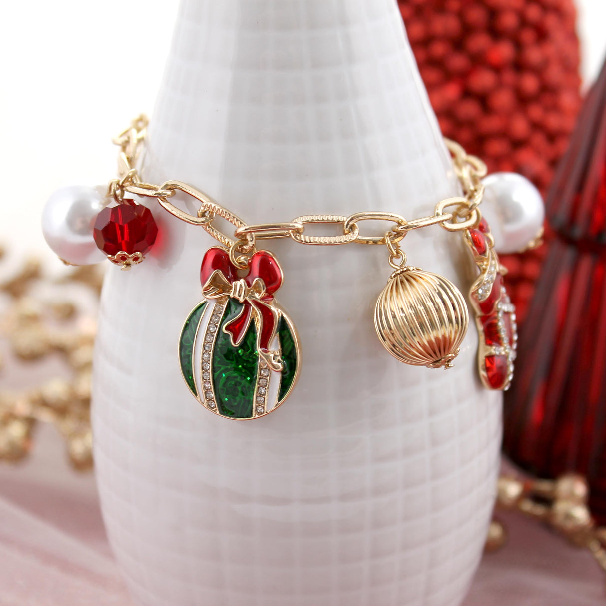Vintage Christmas Charm Bracelet