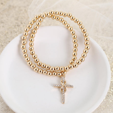 Crystal Infinity Cross Stretch Bracelet