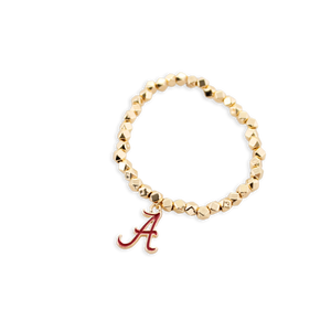Alabama Gold Stretch Bracelet w/Enamel Logo