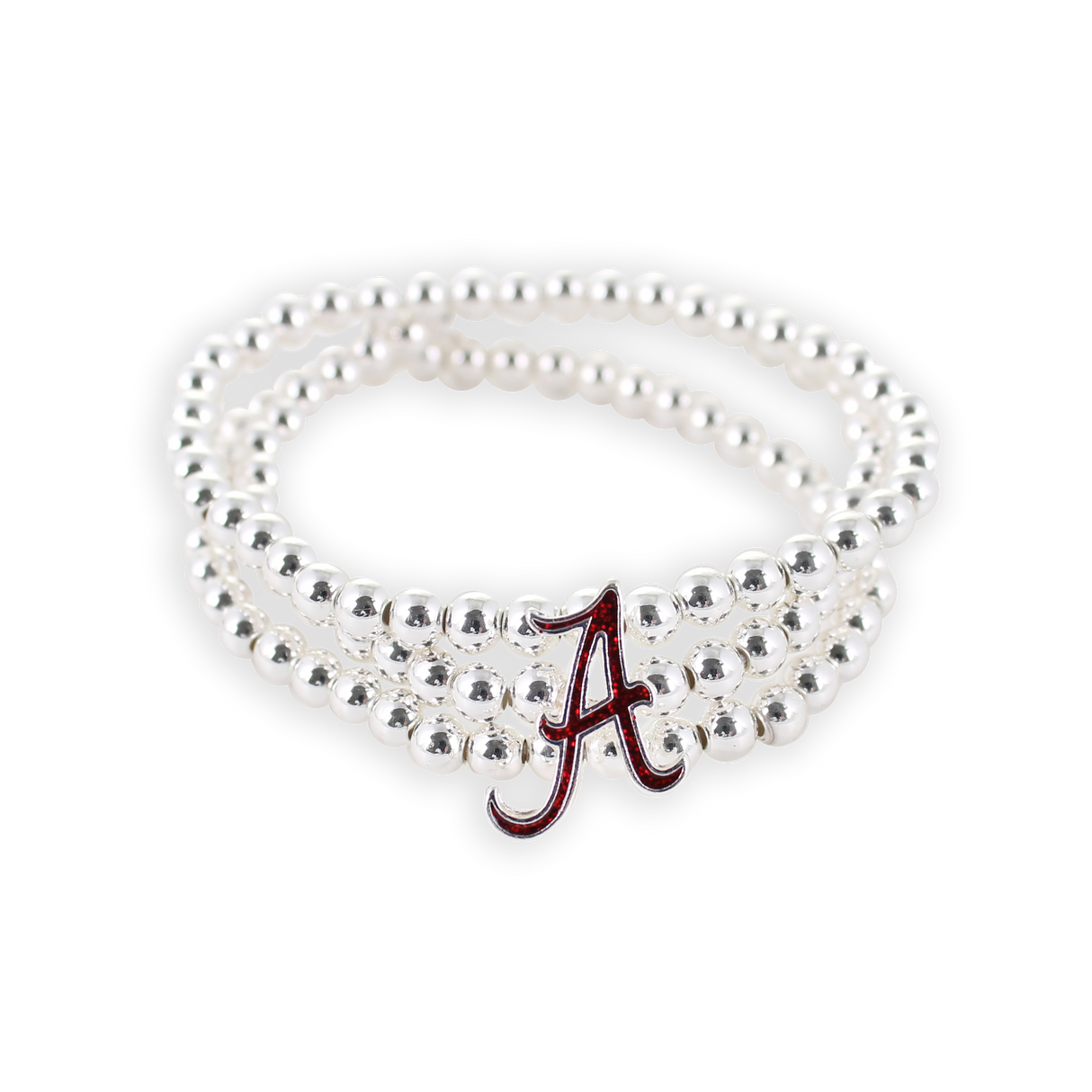 Alabama Glitter Enamel Logo Stretch Bracelet Set