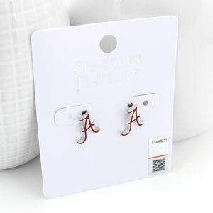 Alabama Enamel Logo Stud Earrings