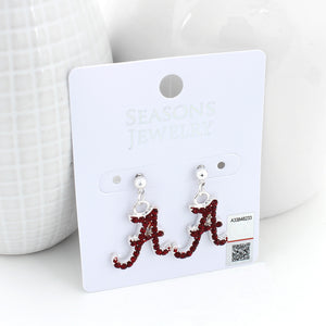 Alabama Crystal Logo Earrings