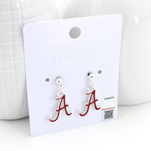 Alabama Enamel Logo Earrings
