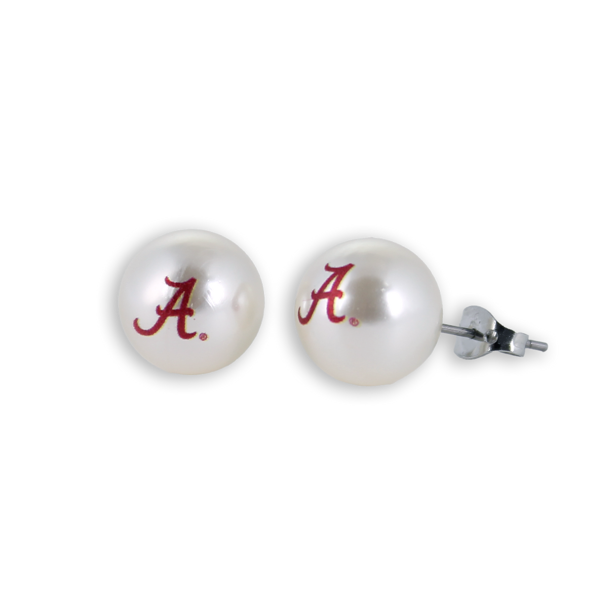 Alabama Logo Pearl Stud Earrings