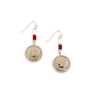 Alabama Gold & Tube Bead Earrings