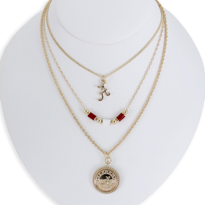 Alabama Gold & Tube Bead Trio Necklace Set