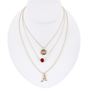 16” - 20” Alabama Matte Gold Logo Trio Necklace Set