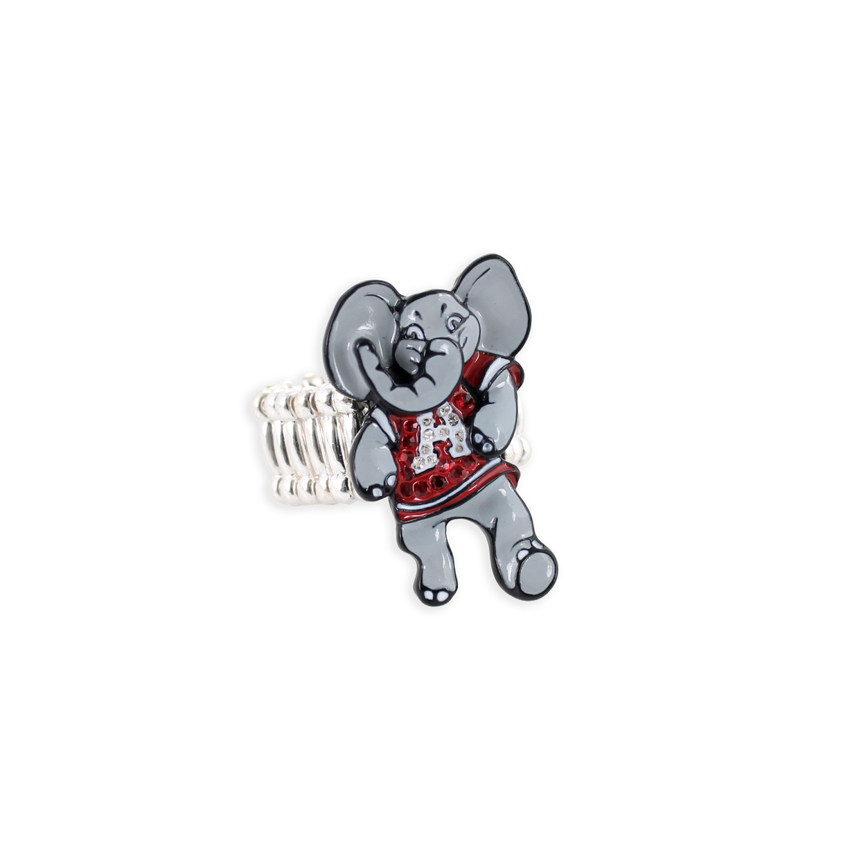 Alabama "Big Al" Crystal Logo Stretch Ring