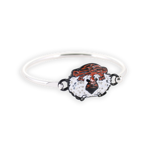Auburn Crystal Mascot Logo Cuff Bracelet