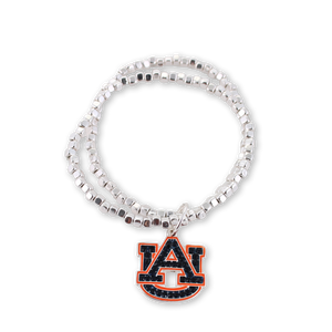 Auburn Crystal Logo Stretch Bracelet