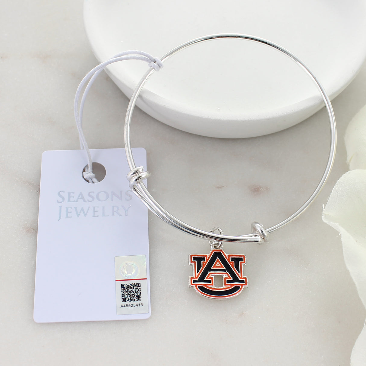 Auburn Enamel Logo Wire Bracelet