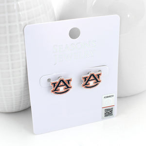 Auburn Enamel Logo Stud Earrings