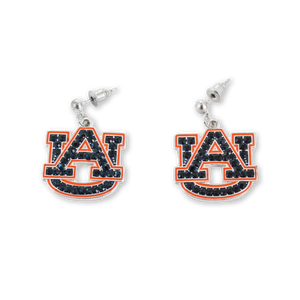Auburn Crystal Logo Earrings