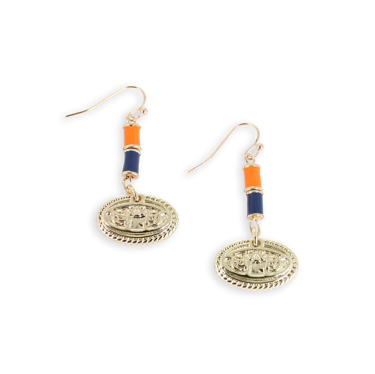 Auburn Gold & Tube Bead Earrings