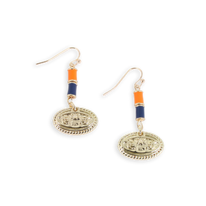 Auburn Gold & Tube Bead Earrings