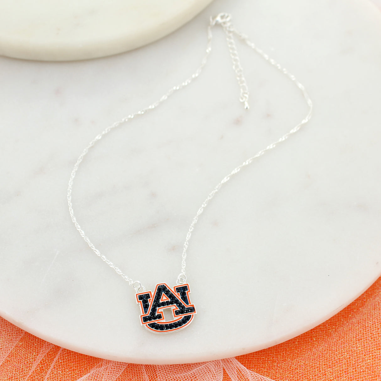 Auburn Crystal Logo Necklace