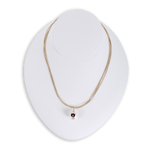 18” Auburn Gold & Pearl Logo 3-Strand Necklace