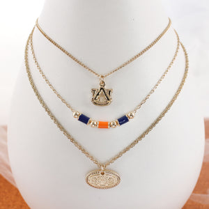 Auburn Gold & Tube Bead Trio Necklace Set