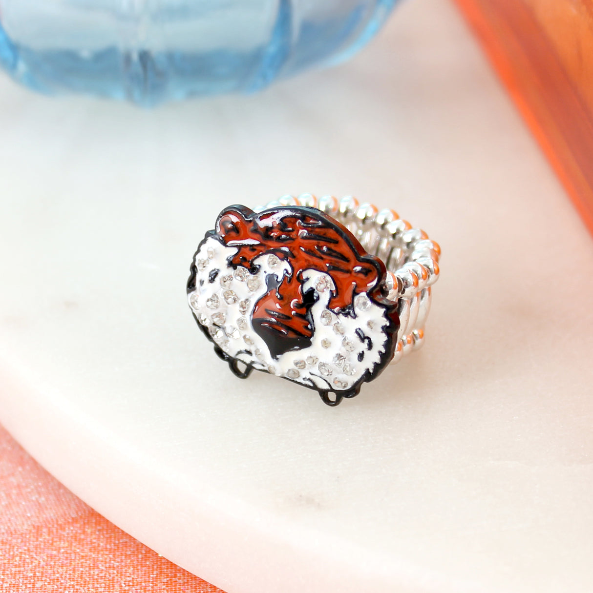 Auburn "Aubie" Crystal Stretch Ring