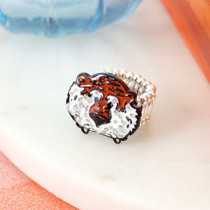 Auburn "Aubie" Crystal Stretch Ring