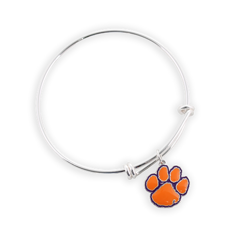 Clemson Enamel Logo Wire Bracelet