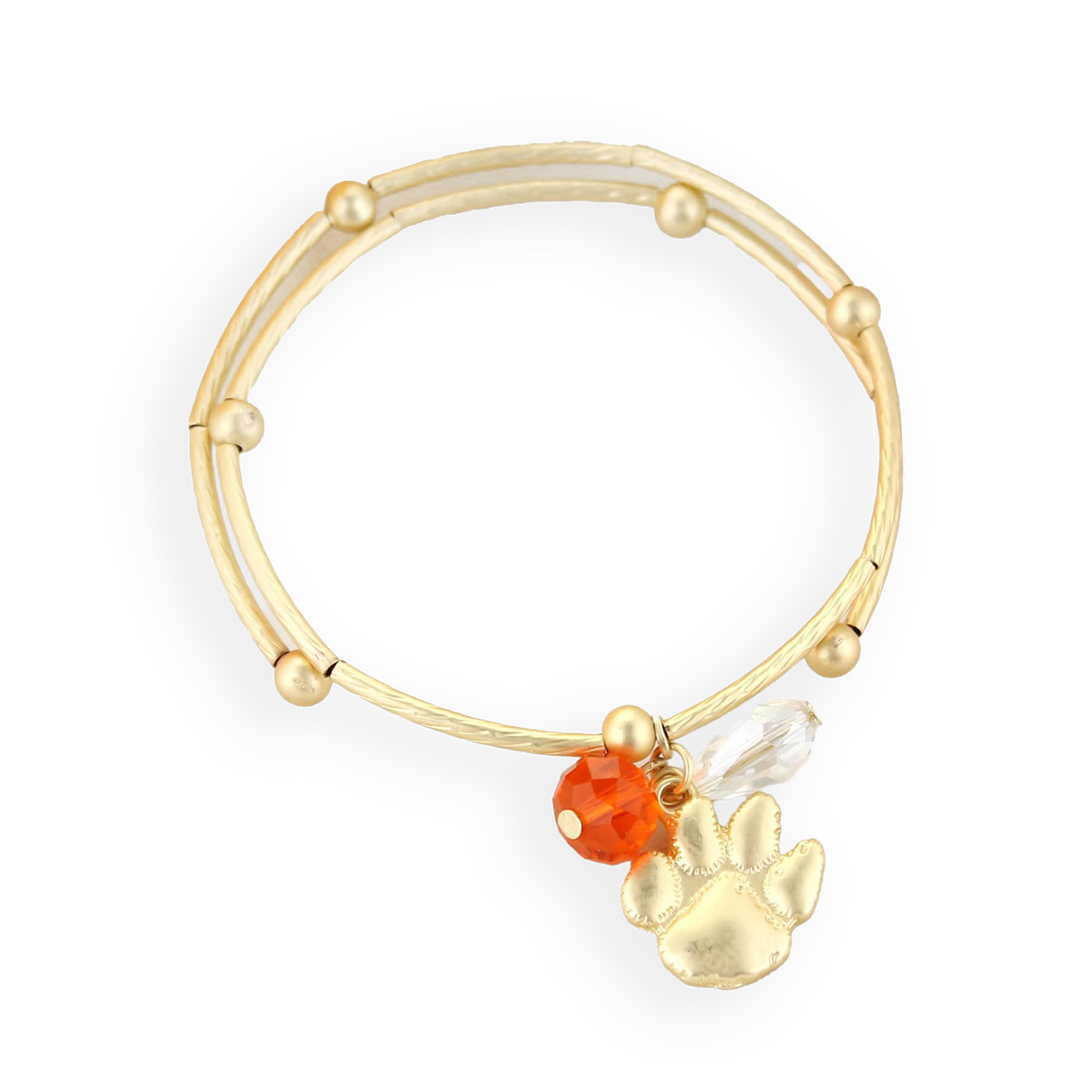 Clemson Matte Gold Logo Bracelet