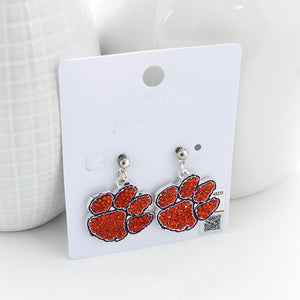 Clemson Crystal Logo Earrings
