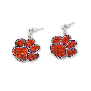 Clemson Crystal Logo Earrings